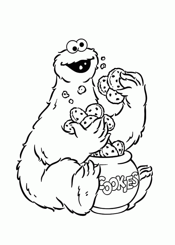 Plansa de colorat cu Cookie Monster 52 48